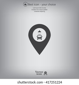 Car wash icon on map pointer.