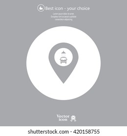 Car wash icon on map pointer.