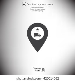 Car wash icon on map pointer.