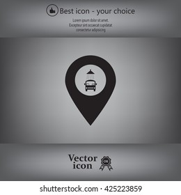 Car wash icon on map pointer.