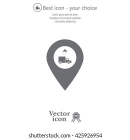 Car wash icon on map pointer.