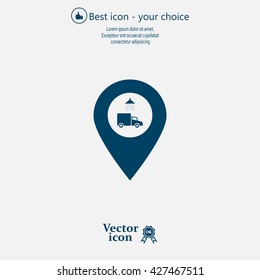 Car wash icon on map pointer.
