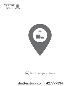 Car wash icon on map pointer.