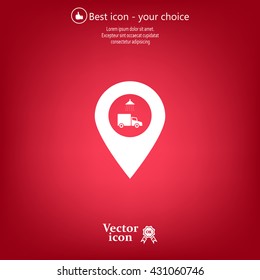 Car wash icon on map pointer.