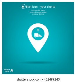 Car wash icon on map pointer.