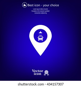 Car wash icon on map pointer.