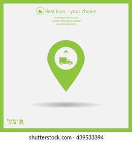 Car wash icon on map pointer.