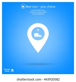 Car wash icon on map pointer.