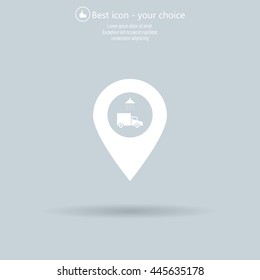Car wash icon on map pointer.