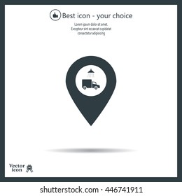 Car wash icon on map pointer.