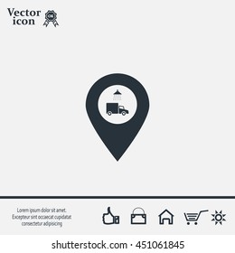 Car wash icon on map pointer.