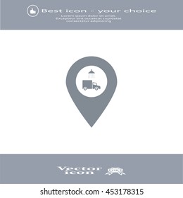 Car wash icon on map pointer.