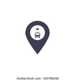 Car wash icon on map pointer.
