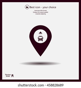 Car wash icon on map pointer.