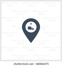 Car wash icon on map pointer.