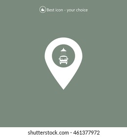 Car wash icon on map pointer.