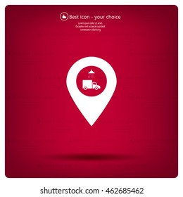 Car wash icon on map pointer.
