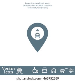 Car wash icon on map pointer.