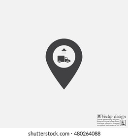 Car wash icon on map pointer.