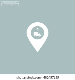 Car wash icon on map pointer.