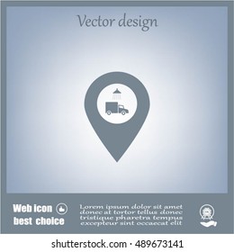 Car wash icon on map pointer.