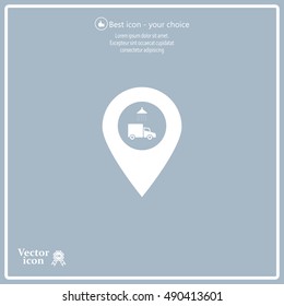 Car wash icon on map pointer.