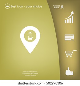 Car wash icon on map pointer.