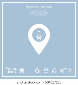 Car wash icon on map pointer.