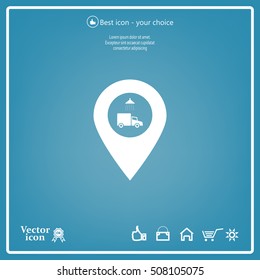 Car wash icon on map pointer.