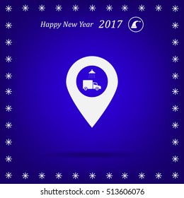 Car wash icon on map pointer.
