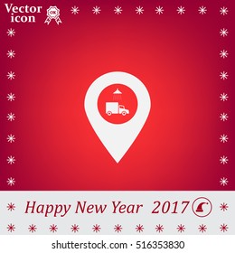 Car wash icon on map pointer.