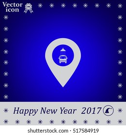 Car wash icon on map pointer.
