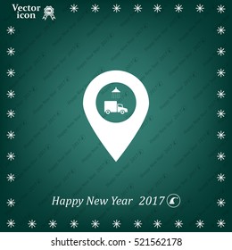 Car wash icon on map pointer.