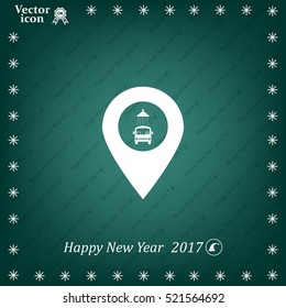 Car wash icon on map pointer.