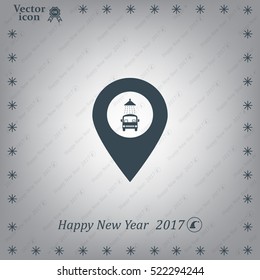 Car wash icon on map pointer.
