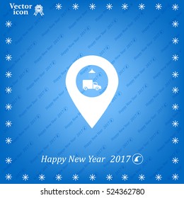 Car wash icon on map pointer.