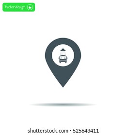 Car wash icon on map pointer.