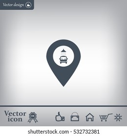 Car wash icon on map pointer.