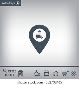 Car wash icon on map pointer.