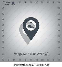 Car wash icon on map pointer.