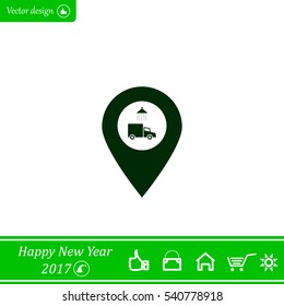 Car wash icon on map pointer.