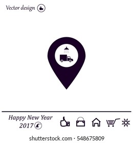 Car wash icon on map pointer.