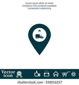 Car wash icon on map pointer.