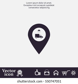 Car wash icon on map pointer.