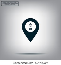 Car wash icon on map pointer.