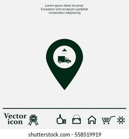 Car wash icon on map pointer.
