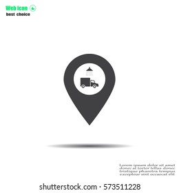 Car wash icon on map pointer.