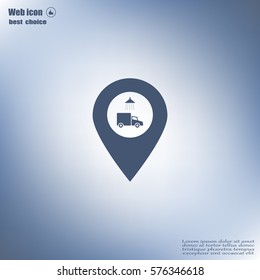 Car wash icon on map pointer.