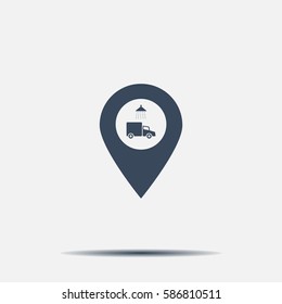 Car wash icon on map pointer.