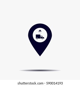 Car wash icon on map pointer.